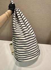 Prada Striped Canvas Drawstring Duffel Bag Ivory/Blue 2VY011 - 55x34x34 - 5