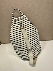 Prada Striped Canvas Drawstring Duffel Bag Ivory/Blue 2VY011 - 55x34x34 - 3