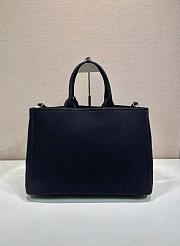 Prada Linen Blend Large Handbag Black 2VG131 - 43x30x20cm - 6