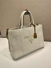 Prada Linen Blend Large Handbag White 2VG131 - 43x30x20cm - 2