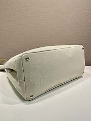 Prada Linen Blend Large Handbag White 2VG131 - 43x30x20cm - 3