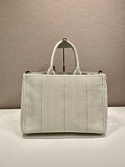 Prada Linen Blend Large Handbag White 2VG131 - 43x30x20cm - 6