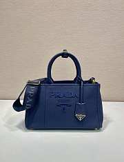 Prada Linen Blend Medium Handbag Navy Blue 1BG554 - 33x20x18cm - 1