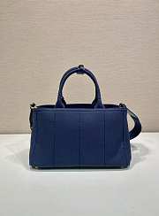 Prada Linen Blend Medium Handbag Navy Blue 1BG554 - 33x20x18cm - 4