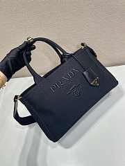 Prada Linen Blend Medium Handbag Black 1BG554 - 33x20x18cm - 6