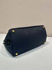 Prada Linen Blend Medium Handbag Black 1BG554 - 33x20x18cm - 5