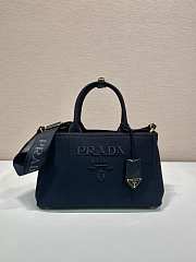 Prada Linen Blend Medium Handbag Black 1BG554 - 33x20x18cm - 2