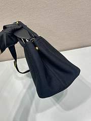 Prada Linen Blend Medium Handbag Black 1BG554 - 33x20x18cm - 3