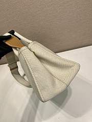 Prada Linen Blend Medium Handbag White 1BG554 - 33x20x18cm - 3