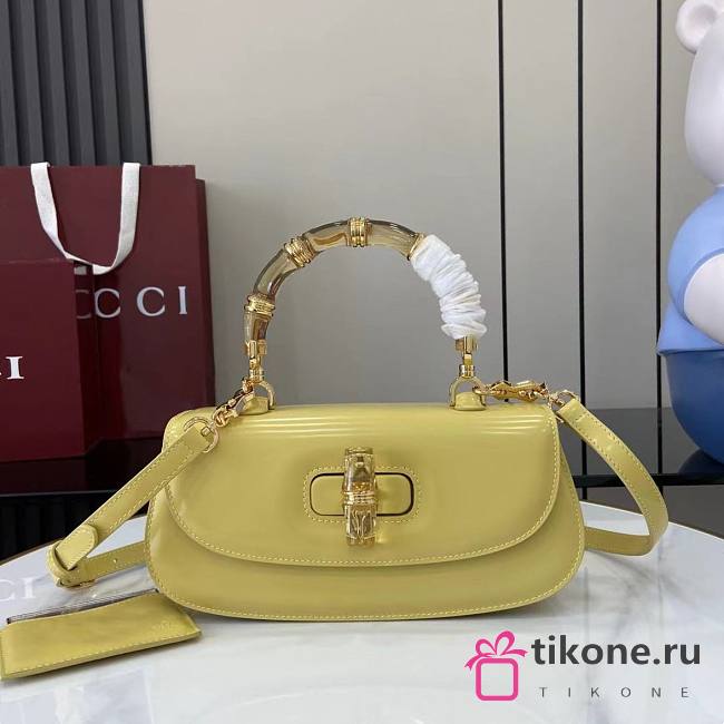 Gucci Bamboo Diva Medium Bag Yellow - 26.6x13x8cm - 1