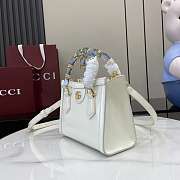 Gucci Diana Small Tote Bag In White Leather - 20x16x10cm - 5