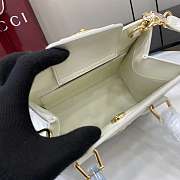 Gucci Diana Small Tote Bag In White Leather - 20x16x10cm - 4