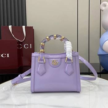 Gucci Diana Small Tote Bag In Purple Leather - 20x16x10cm