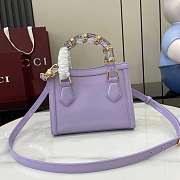 Gucci Diana Small Tote Bag In Purple Leather - 20x16x10cm - 6