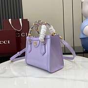 Gucci Diana Small Tote Bag In Purple Leather - 20x16x10cm - 5