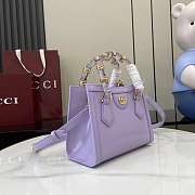 Gucci Diana Small Tote Bag In Purple Leather - 20x16x10cm - 4