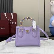 Gucci Diana Small Tote Bag In Purple Leather - 20x16x10cm - 3