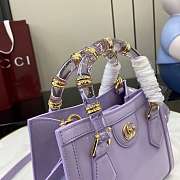 Gucci Diana Small Tote Bag In Purple Leather - 20x16x10cm - 2