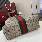 Gucci Ophidia Medium Tote Bag In Beige Dark Brown GG Monogram Brown Leather - 36x30x12.5cm - 2