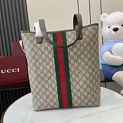 Gucci Ophidia Medium Tote Bag In Beige Dark Brown GG Monogram Brown Leather - 36x30x12.5cm - 5