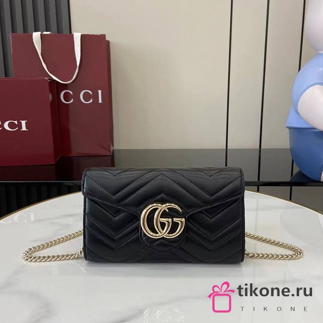 Gucci GG Marmont Wallet On Chain Black - 20x12x4cm - 1