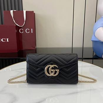 Gucci GG Marmont Wallet On Chain Black - 20x12x4cm