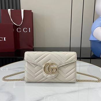 Gucci GG Marmont Wallet On Chain White - 20x12x4cm