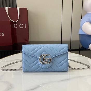 Gucci GG Marmont Wallet On Chain Blue - 20x12x4cm