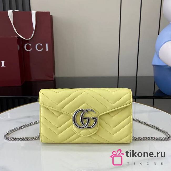 Gucci GG Marmont Wallet On Chain Yellow - 20x12x4cm - 1