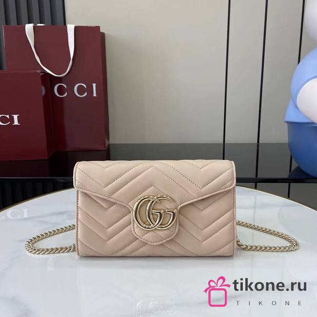 Gucci GG Marmont Wallet On Chain Beige - 20x12x4cm - 1