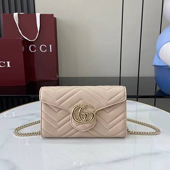 Gucci GG Marmont Wallet On Chain Beige - 20x12x4cm