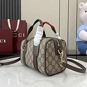 Gucci Mini GG Handbag Beige Dark Brown GG Monogram Brown Leather - 20x13x13cm - 6