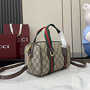 Gucci Mini GG Handbag Beige Dark Brown GG Monogram Brown Leather - 20x13x13cm - 5