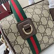 Gucci Mini GG Handbag Beige Dark Brown GG Monogram Brown Leather - 20x13x13cm - 2