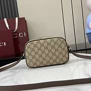 Gucci Ophidia Small Camera Bag Beige Dark Brown GG Monogram Brown Leather - 21x12.5x5cm - 4