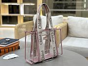 Chloe Woody Tote Bag In Jelly & Leather Pink - 37x26x12cm - 6