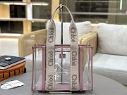 Chloe Woody Tote Bag In Jelly & Leather Pink - 37x26x12cm - 4