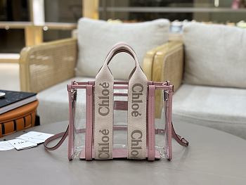 Chloe Small Woody Tote Bag In Jelly & Leather Pink - 26x20x8cm