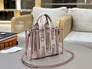 Chloe Small Woody Tote Bag In Jelly & Leather Pink - 26x20x8cm - 5