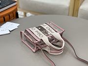 Chloe Mini Woody Tote Bag In Jelly & Leather Pink - 20x14x6cm - 4