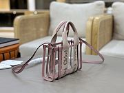 Chloe Mini Woody Tote Bag In Jelly & Leather Pink - 20x14x6cm - 3
