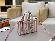Chloe Mini Woody Tote Bag In Jelly & Leather Pink - 20x14x6cm - 2