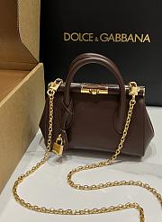 Dolce&Gabbana Mini Marlene Day Bag in Chocolate - 19x13.5x7cm - 5