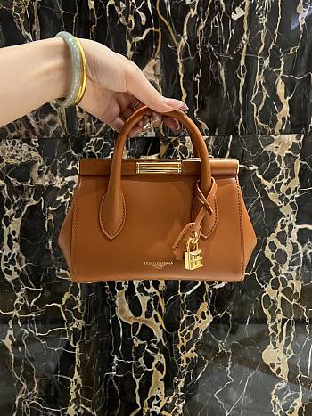 Dolce&Gabbana Mini Marlene Day Bag in Cognac - 19x13.5x7cm