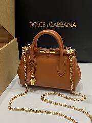 Dolce&Gabbana Mini Marlene Day Bag in Cognac - 19x13.5x7cm - 5