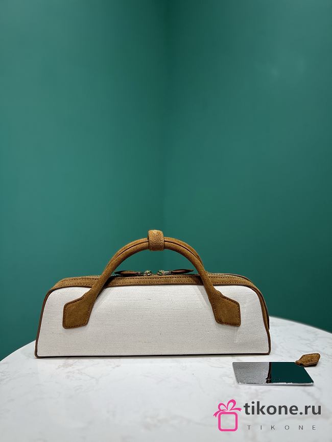 Alaia Clutches And Evening Bags In Canvas And Suede Umber - 31x10x7cm - 1