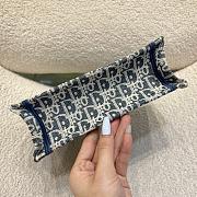 Mini Dior Book Tote Blue Dior Oblique Chambray Effect Embroidery - 21.5x13x7.5cm - 6