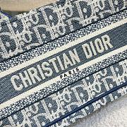 Mini Dior Book Tote Blue Dior Oblique Chambray Effect Embroidery - 21.5x13x7.5cm - 2
