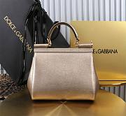 Dolce & Gabbana Metallic Leather Medium Sicily Handbag - 20x18.5x10cm - 3
