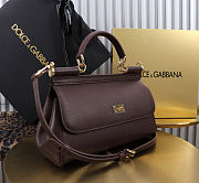Dolce & Gabbana Elongated Medium Sicily Handbag Burgundy - 25x17x9cm - 2